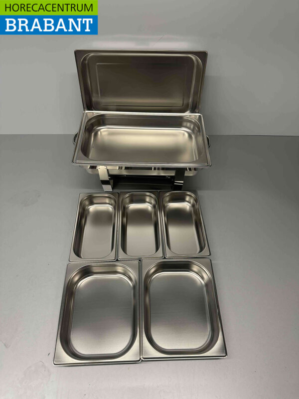 RVS HCB Chafing dish set 1 x 1/1, 2 x 1/2 en 3 x 1/3 GN Horeca - Afbeelding 3