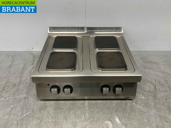 RVS Zanussi 4 pits Elektrisch fornuis kookplaat 4 zones 80 cm 400V Horeca