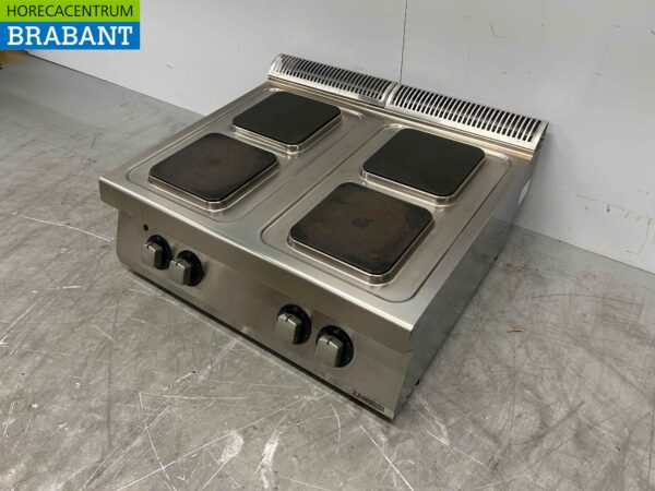 RVS Zanussi 4 pits Elektrisch fornuis kookplaat 4 zones 80 cm 400V Horeca - Afbeelding 2