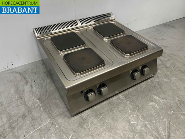 RVS Zanussi 4 pits Elektrisch fornuis kookplaat 4 zones 80 cm 400V Horeca - Afbeelding 3