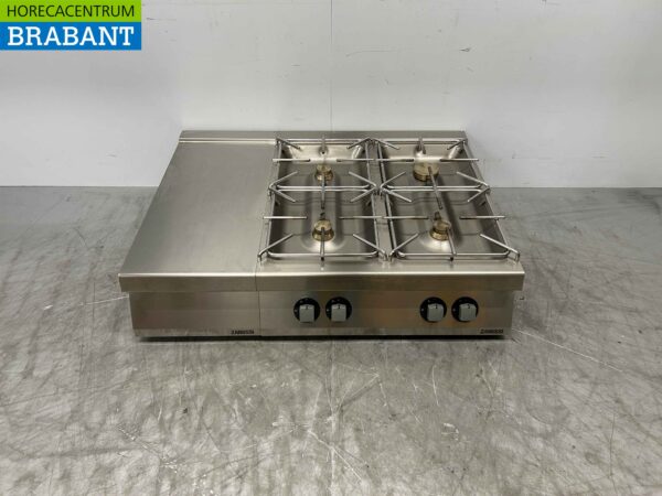 RVS Electrolux 4 pits Opzet fornuis gasfornuis 120 cm Horeca