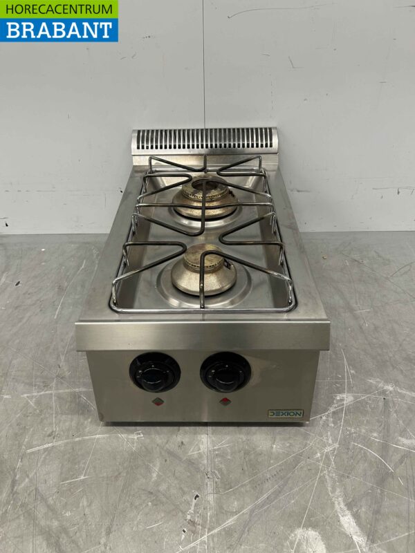 RVS Dexion 2 pits Opzet fornuis gasfornuis 40 cm Horeca
