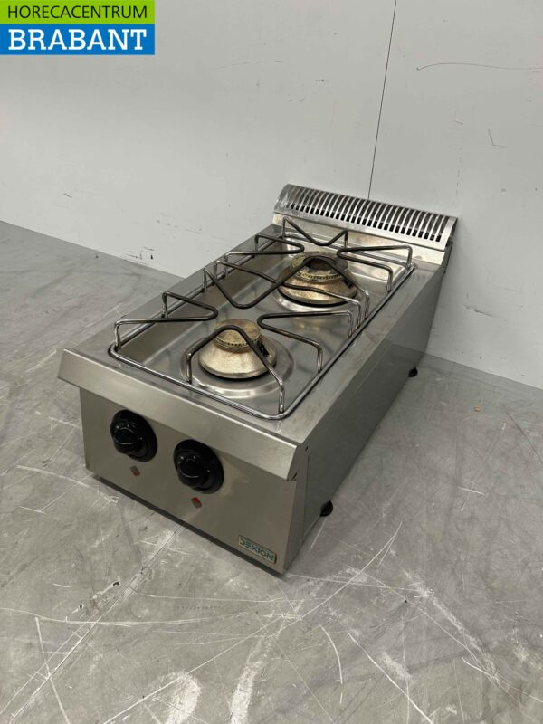 RVS Dexion 2 pits Opzet fornuis gasfornuis 40 cm Horeca - Afbeelding 2