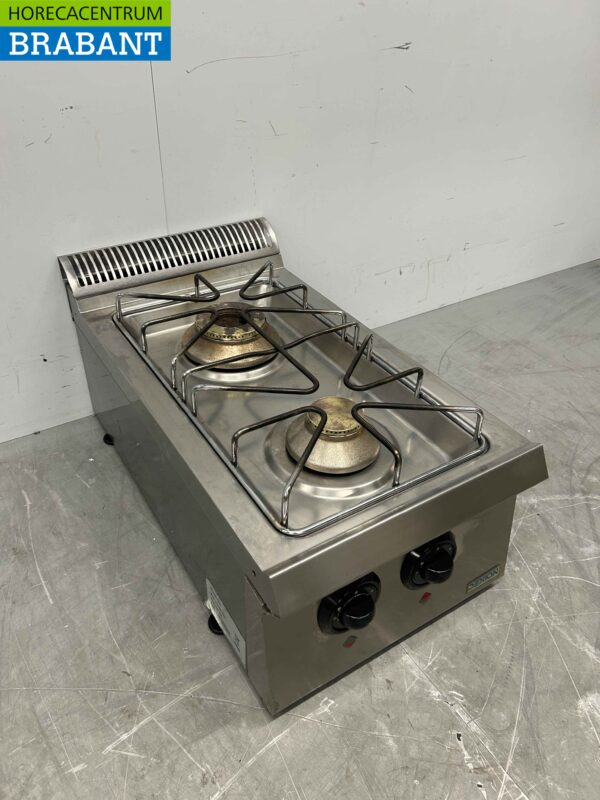 RVS Dexion 2 pits Opzet fornuis gasfornuis 40 cm Horeca - Afbeelding 3