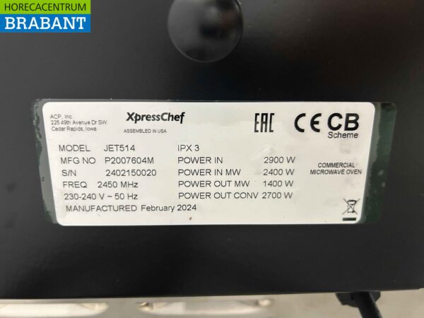 RVS Expresschef JET514 Magnetronoven High speed oven 230V Horeca - Afbeelding 6