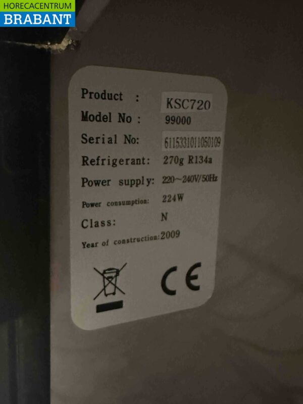 Serrco KSC-720E Fustenkoeler Fustenkoeling 74,5 cm 230V Horeca - Afbeelding 5