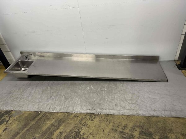 RVS Spoelblad met kraan 337 x 71 cm Horeca
