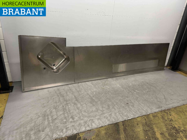 RVS Spoelblad met kraan 356 x 75 cm Horeca