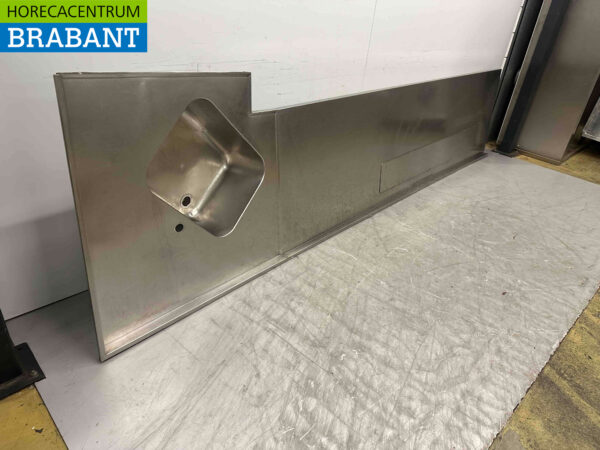 RVS Spoelblad met kraan 356 x 75 cm Horeca - Afbeelding 2