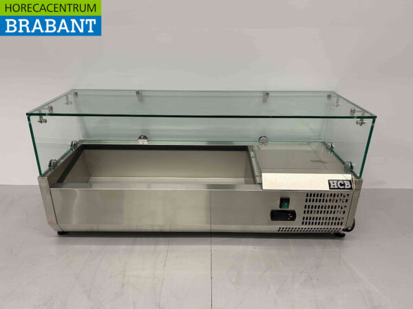 RVS HCB Opzetvitrine Opzet koelvitrine saladière 4 x 1/4 GN 100 cm Horeca