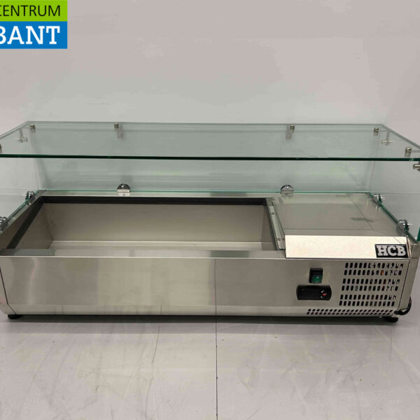 HCB RVS Opzetvitrine Opzet koelvitrine saladière 4 x 1/4 GN 100 cm Horeca