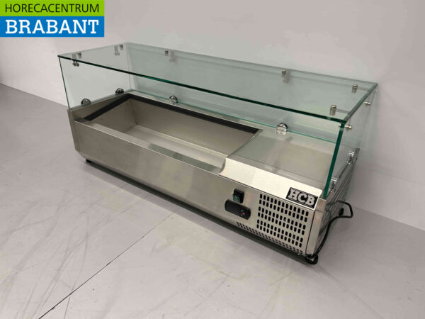 RVS HCB Opzetvitrine Opzet koelvitrine saladière 4 x 1/4 GN 100 cm Horeca - Afbeelding 2