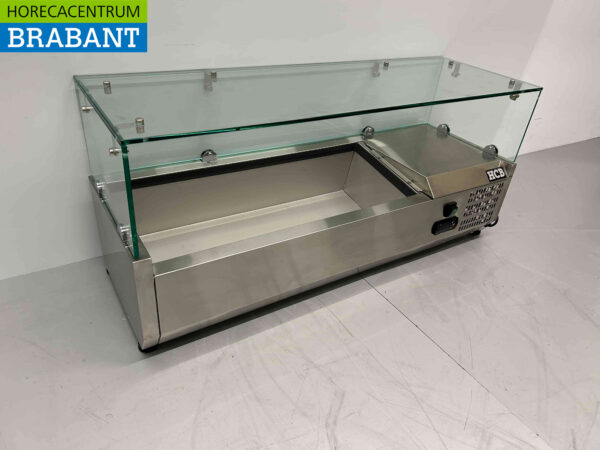 RVS HCB Opzetvitrine Opzet koelvitrine saladière 4 x 1/4 GN 100 cm Horeca - Afbeelding 3