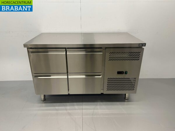 RVS Koelwerkbank 4 laden 136 cm 230V Horeca