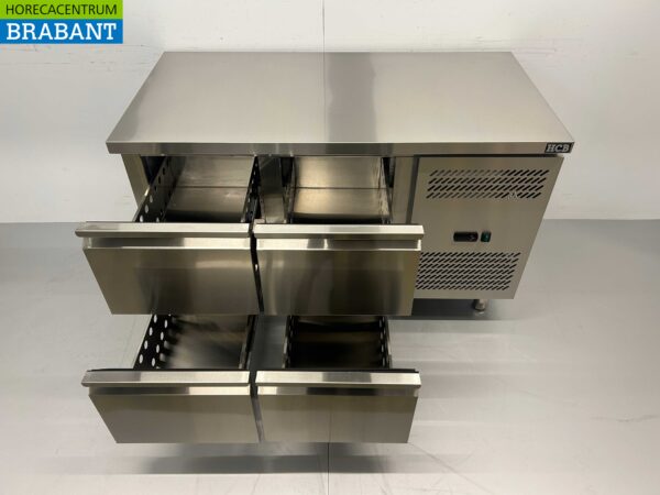 RVS Koelwerkbank 4 laden 136 cm 230V Horeca - Afbeelding 4