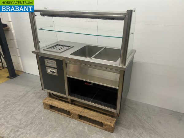 Groku Uitgiftebuffet Buffet Buffetdeel bain marie en warmtelamp 132,5 cm 230V Horeca - Afbeelding 2