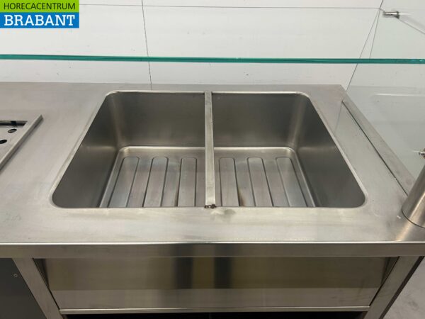 Groku Uitgiftebuffet Buffet Buffetdeel bain marie en warmtelamp 132,5 cm 230V Horeca - Afbeelding 5