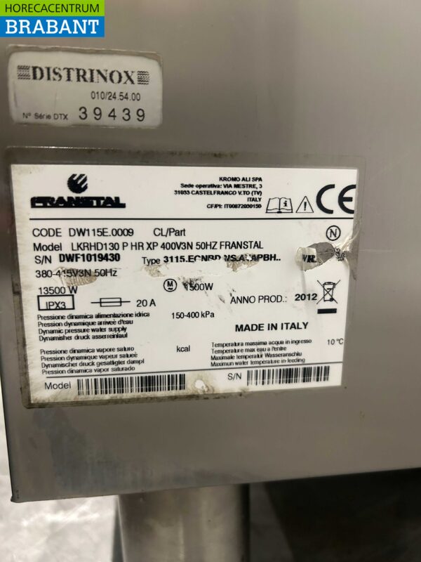 RVS Franstal Vaatwasser doorschuifvaatwasser 400V Horeca - Afbeelding 7