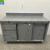 RVS Werkkast Kast Werktafel 2 schuifdeuren en 3 laden 140 cm Horeca