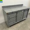 RVS Werkkast Kast Werktafel 2 schuifdeuren en 3 laden 140 cm Horeca - Afbeelding 3