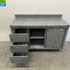 RVS Werkkast Kast Werktafel 2 schuifdeuren en 3 laden 140 cm Horeca - Afbeelding 4