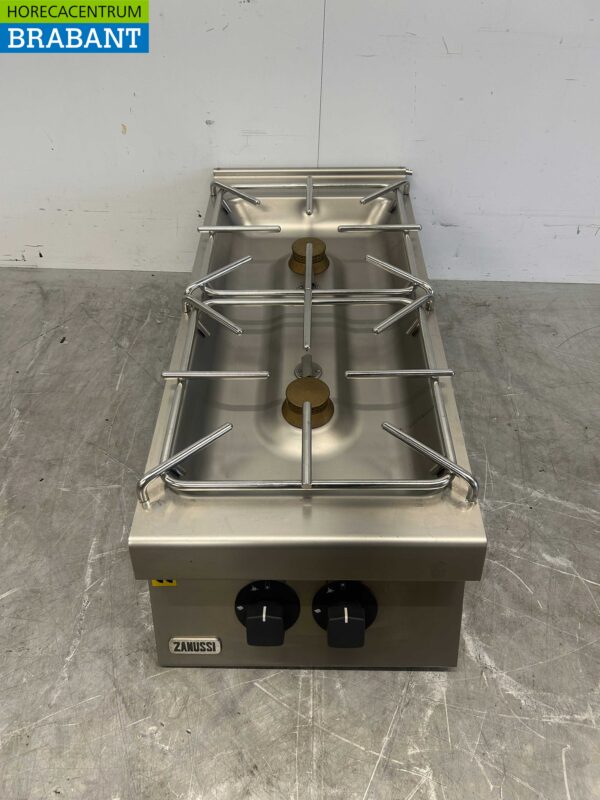 RVS Zanussi 2 pits Opzet fornuis gasfornuis 40 cm Horeca