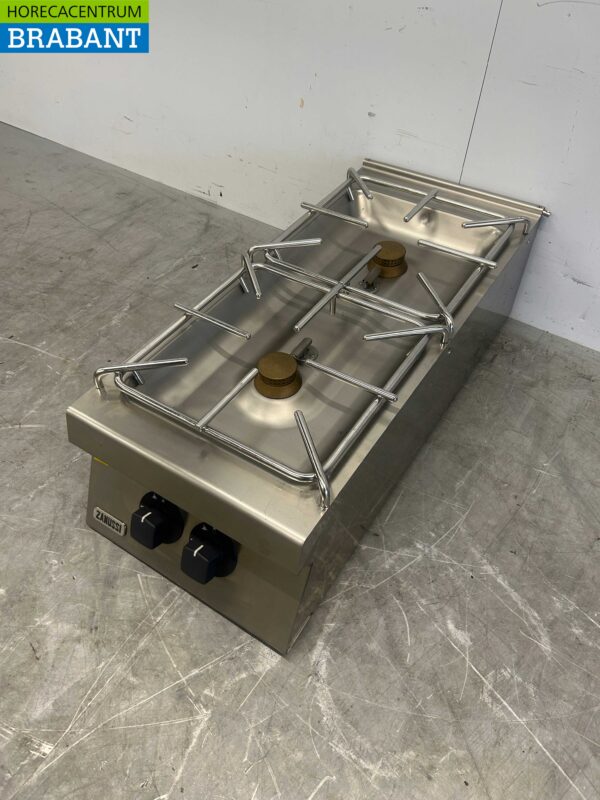 RVS Zanussi 2 pits Opzet fornuis gasfornuis 40 cm Horeca - Afbeelding 2