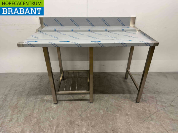 RVS Afvoertafel tbv doorschuifvaatwasser 146 cm Horeca