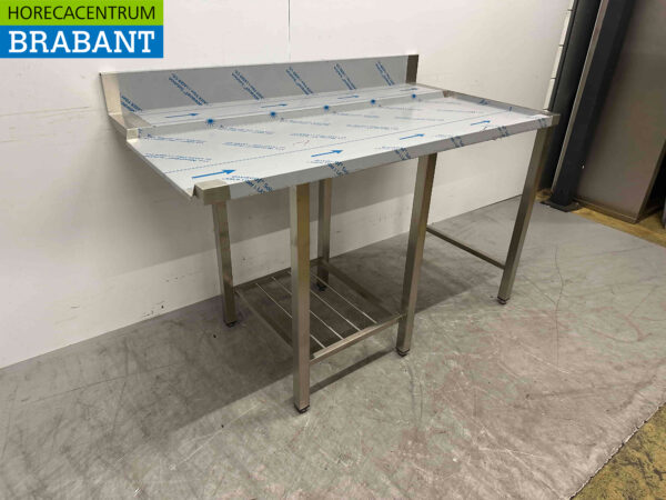 RVS Afvoertafel tbv doorschuifvaatwasser 146 cm Horeca - Afbeelding 3