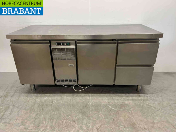 RVS Zanussi Koelwerkbank 2 deuren en 2 laden 176 cm 230V Horeca