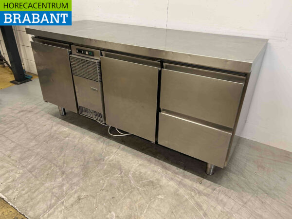 RVS Zanussi Koelwerkbank 2 deuren en 2 laden 176 cm 230V Horeca - Afbeelding 2