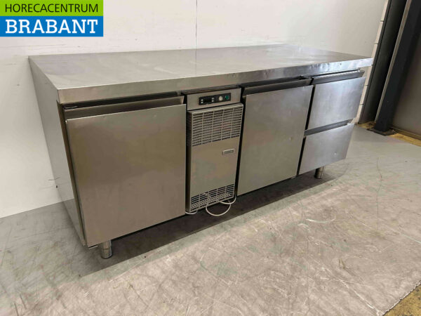RVS Zanussi Koelwerkbank 2 deuren en 2 laden 176 cm 230V Horeca - Afbeelding 3