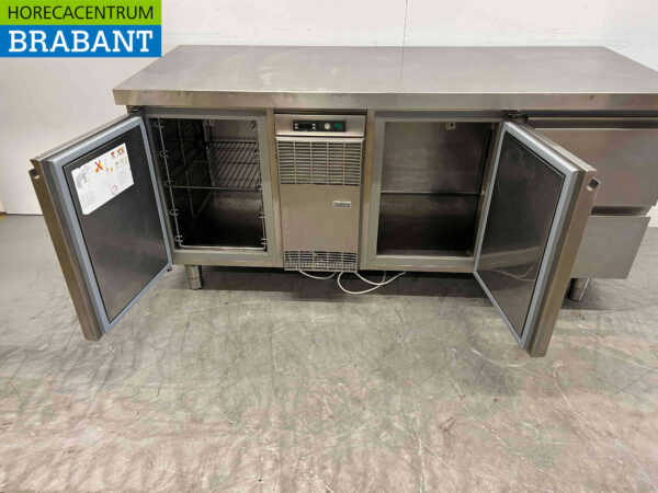 RVS Zanussi Koelwerkbank 2 deuren en 2 laden 176 cm 230V Horeca - Afbeelding 5