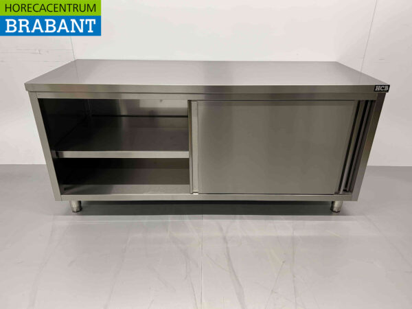 RVS HCB Werkkast Kast 2 schuifdeuren Premium-line 180 cm Horeca - Afbeelding 4