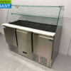 HCB RVS Saladette Koelwerkbank 3 deuren 1/1 GN met glasopbouw 137 cm 230V Horeca - Afbeelding 3