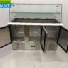 HCB RVS Saladette Koelwerkbank 3 deuren 1/1 GN met glasopbouw 137 cm 230V Horeca - Afbeelding 4