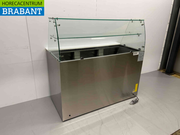 HCB RVS Saladette Koelwerkbank 3 deuren 1/1 GN met glasopbouw 137 cm 230V Horeca - Afbeelding 6
