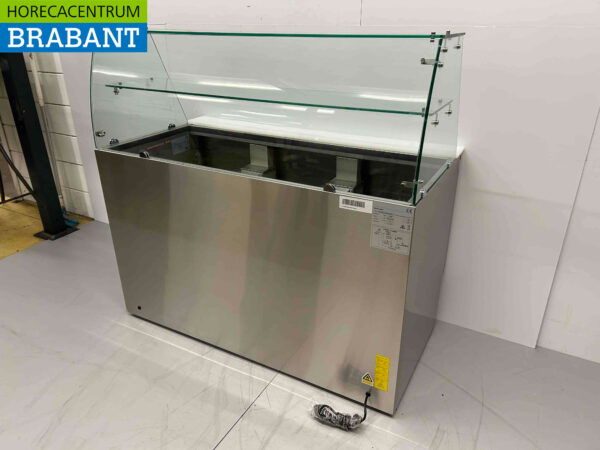 HCB RVS Saladette Koelwerkbank 3 deuren 1/1 GN met glasopbouw 137 cm 230V Horeca - Afbeelding 7