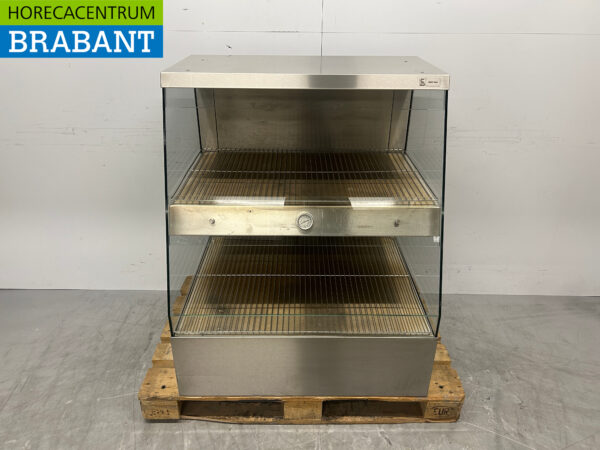 Ubert RVS Warmtevitrine Warmhoudvitrine 90 cm 230V Horeca