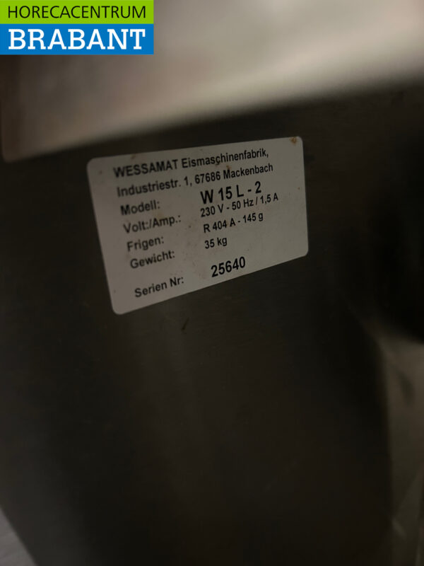 RVS Wessamat W 15 L-2 ijsblokjesmachine ijsklontjesmachine 18 kg p/d 230V Horeca - Afbeelding 5