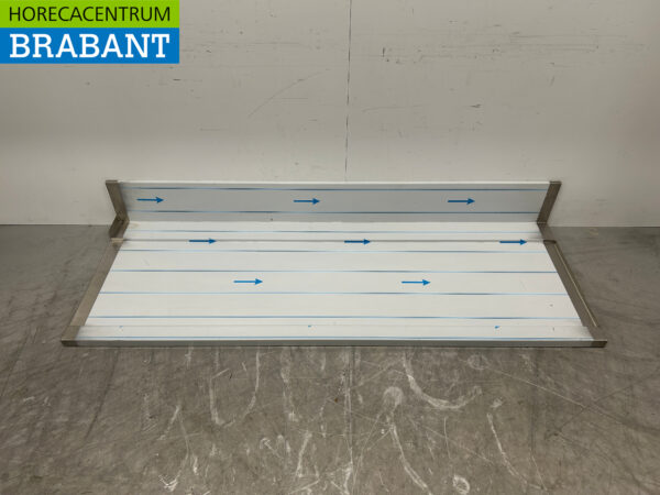 RVS Afvoerblad tbv doorschuifvaatwasser 205 x 72,5 cm Horeca