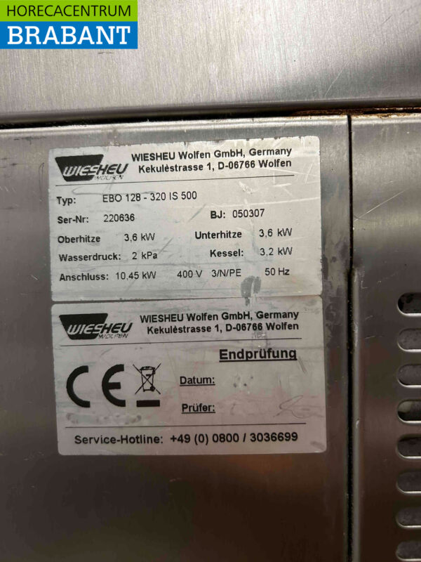 RVS Wiesheu EBO 128 Deckoven Winkeloven Etage oven 4 laags 400V Horeca - Afbeelding 7