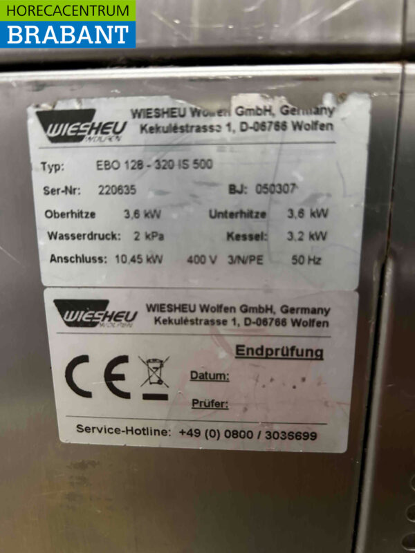RVS Wiesheu EBO 128 Deckoven Winkeloven Etage oven 4 laags 400V Horeca - Afbeelding 8