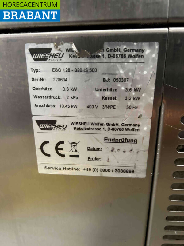 RVS Wiesheu EBO 128 Deckoven Winkeloven Etage oven 4 laags 400V Horeca - Afbeelding 9