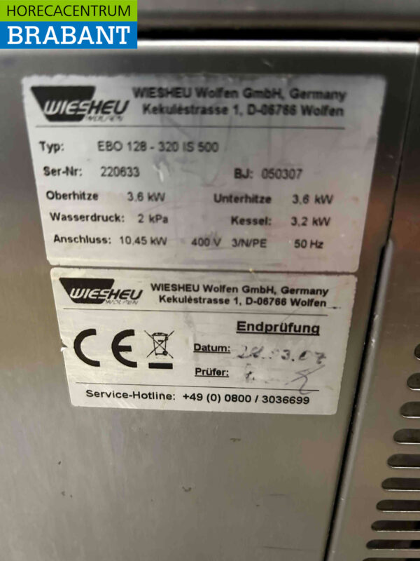 RVS Wiesheu EBO 128 Deckoven Winkeloven Etage oven 4 laags 400V Horeca - Afbeelding 10
