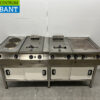 RVS MKN baklijn 2 pits fornuis, 2 x friteuse en bakplaat 400V Horeca