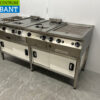RVS MKN baklijn 2 pits fornuis, 2 x friteuse en bakplaat 400V Horeca - Afbeelding 2