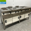 RVS MKN baklijn 2 pits fornuis, 2 x friteuse en bakplaat 400V Horeca - Afbeelding 3