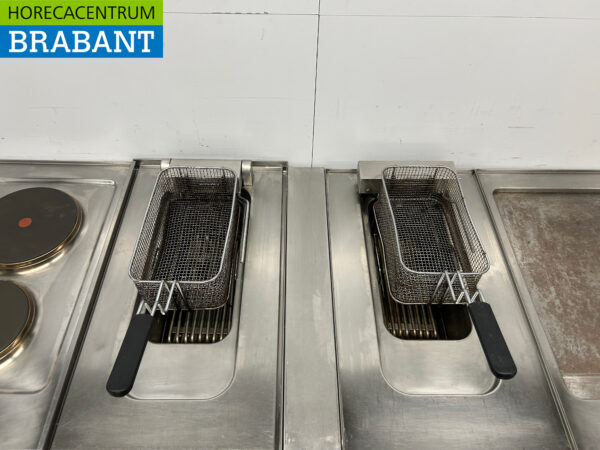 RVS MKN baklijn 2 pits fornuis, 2 x friteuse en bakplaat 400V Horeca - Afbeelding 4