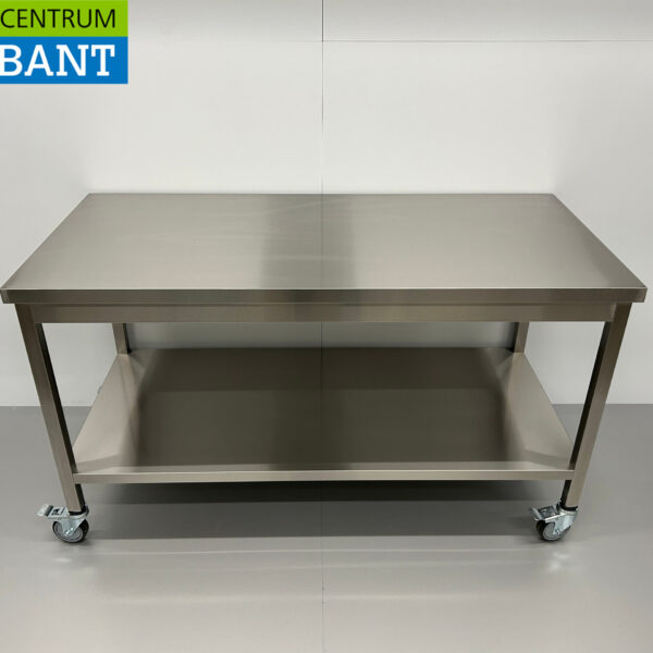 RVS Verrijdbare Werktafel Tafel Op Wielen 150 x 70 x 85 cm Horeca